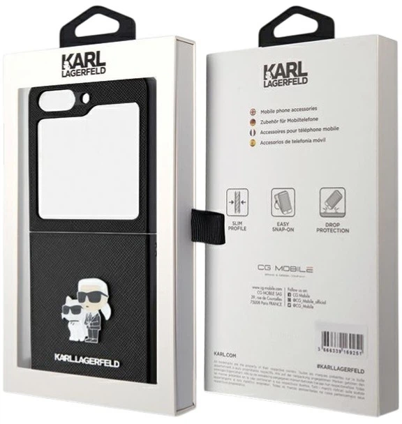 Etui Karl Lagerfeld Saffiano Karl&Choupette Pin do Samsung Galaxy Z Flip 5 Black (3666339174033) - obraz 8