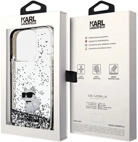 Панель Karl Lagerfeld Liquid Glitter Choupette для Apple iPhone 14 Pro Max Transparent (3666339164188) - зображення 8