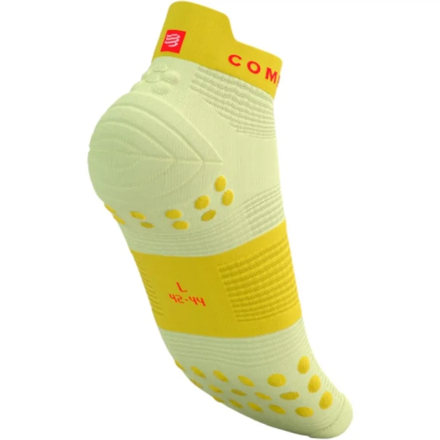 Носки для бега марафона Compressport Pro Racing Socks V4.0 Run Low Elf yellow/fluo red XL (100080772) - изображение 4