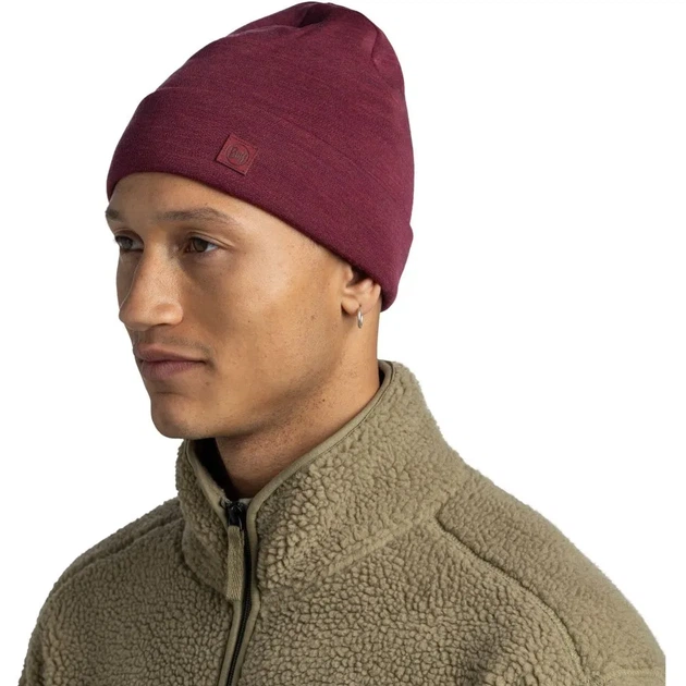 Шапка Buff Heavyweight Merino Wool Loose Hat solid tibetan red Uni (100083903) - изображение 3