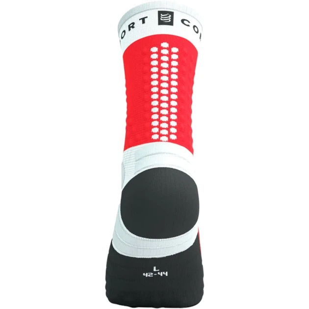 Бігові шкарпетки для марафону на довгі дистанції Compressport Ultra Trail Socks V2.0 White/fluo red S (100081355) - зображення 3