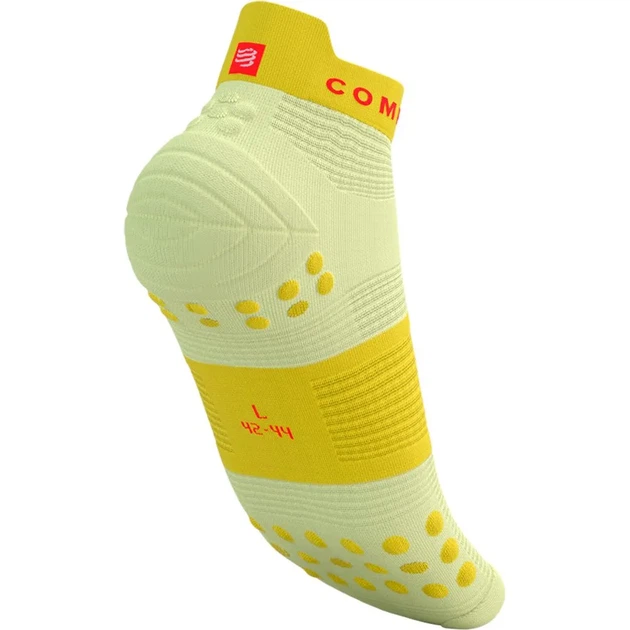 Носки для бега марафона Compressport Pro Racing Socks V4.0 Run Low Elf yellow/fluo red M (100080772) - изображение 4