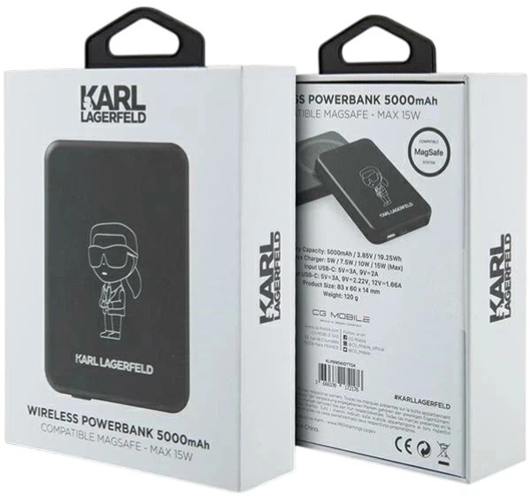 УМБ Karl Lagerfeld NFT Outline Ikonik MagSafe 5000 mAh 15W Black (3666339172176) - зображення 5