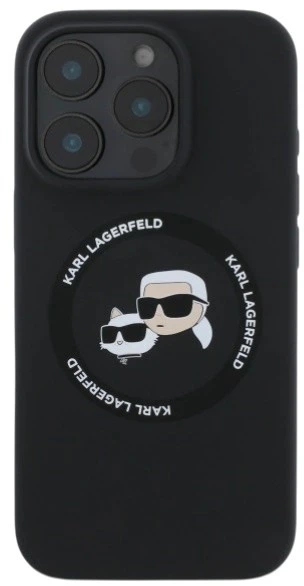 Панель Karl Lagerfeld Silicone Karl&Choupette Heads Ring MagSafe для iPhone 16 Pro Max Black (3666339343408) - зображення 3