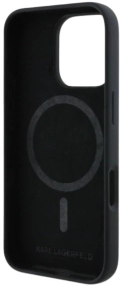 Панель Karl Lagerfeld Silicone Karl&Choupette Heads Ring MagSafe для iPhone 16 Pro Max Black (3666339343408) - зображення 6
