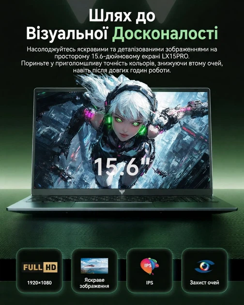 Ноутбук 15.6'' ACEMAGIC LX15 PRO Ryzen 5 7430U RAM 16GB SSD 512GB Windows 11 (UKR) - изображение 3