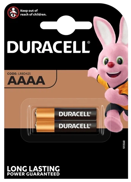 Лужна Батарейка Duracell AAAA, 1.5 V, блістер 2шт - Фото 2 Лужна Батарейка Duracell AAAA, 1.5 V, блістер 2шт - зображення 2