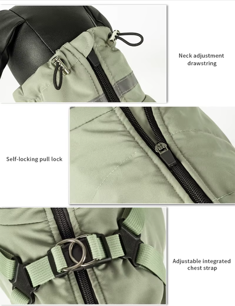 Зимняя куртка для собак V.PET.B.R. Dog Apparel C837 Khaki, XS - изображение 6