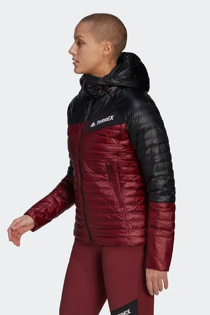 Жіночі пухові куртки TERREX Techrock Down Hooded Jacket червоний з чорним M - изображение 4