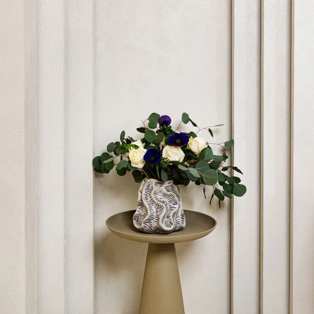 Wazon Homla Clario ceramiczny o falistej formie niebieski 18,5x18,5x19 cm (5906496765544) - obraz 4