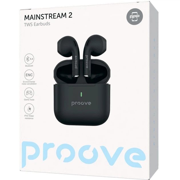 Навушники BT Proove Mainstream 2 TWS (APP) (Black) - Фото 2 Навушники BT Proove Mainstream 2 TWS (APP) (Black) - зображення 2