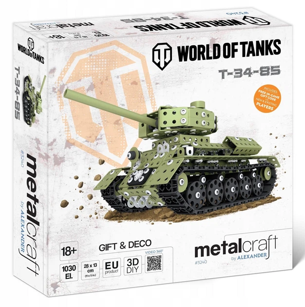 Конструктор металевий Alexander Metalcraft World of Tanks T-34-85 32406 (5906018032406) - зображення 3