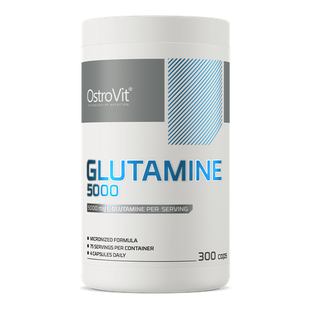 Глютамін, L-Glutamine, 5000 мг (1250/капсула), OstroVit, 300 капсул - Фото 1 Глютамін, L-Glutamine, 5000 мг (1250/капсула), OstroVit, 300 капсул - изображение 1