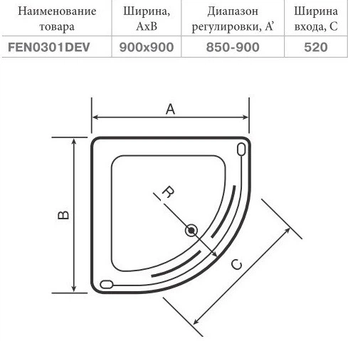 Душевая кабина с поддоном Devit Nymfa 90x90x195см (FEN0301PDEV) - изображение 3