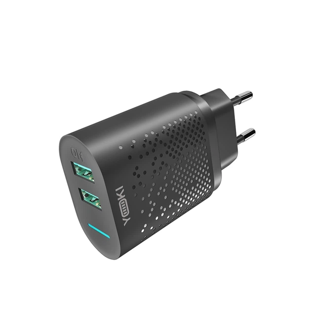 Зарядний пристрій Premium якість Yoki Led Series YK-2.4Dual Auto-ID USB-A: DC 5V⎓2.1A, 5V⎓2.4A (12W Max) Black - Фото 5 Зарядний пристрій Premium якість Yoki Led Series YK-2.4Dual Auto-ID USB-A: DC 5V⎓2.1A, 5V⎓2.4A (12W Max) Black - зображення 5