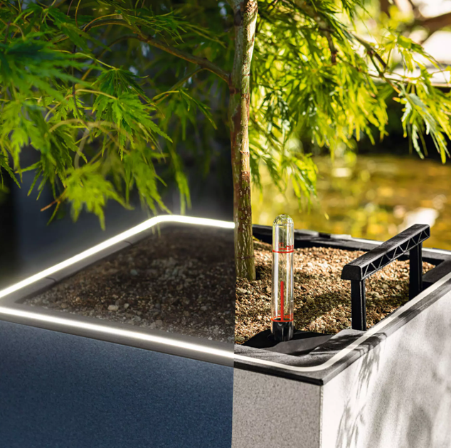 Вазон Lechuza Canto Stone 30 low Led серый камень 30x30x30см 3л (13630) - изображение 7