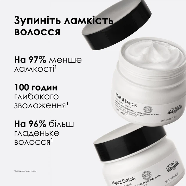 Профессиональная маска L'Oreal Professionnel Serie Expert Metal Detox Mask Для уменьшения ломкости всех типов волос и нежелательного изменения цвета 250 мл (30160606) - изображение 2
