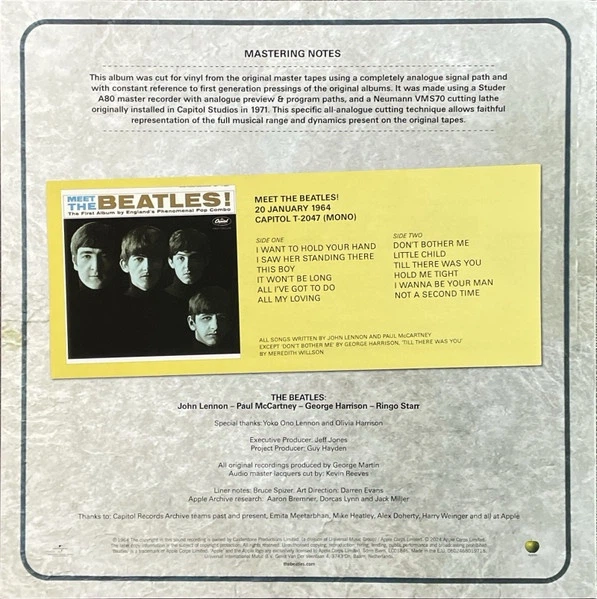 The Beatles - Meet The Beatles! (180 грамм, Альбом, Переиздание, Моно) - изображение 10