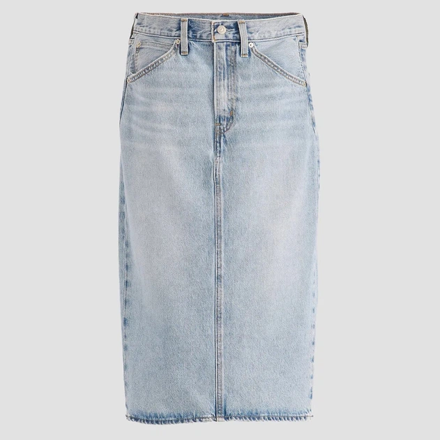 Spódnica damska jeansowa midi z wysokim stanem Levi`s Hr Back Slit Skirt 001VH-0001 28 Błękitna (5401157932285) - obraz 6