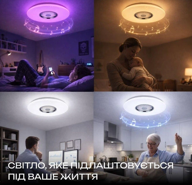 Люстра светодиодная музыкальная смарт VALESO LY567-401 WH для гостиной и спальни 48W+5W RGB Белый - Фото 3 Люстра светодиодная музыкальная смарт VALESO LY567-401 WH для гостиной и спальни 48W+5W RGB Белый - изображение 3