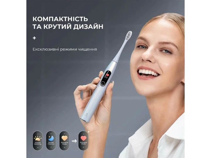 Електрична зубна щітка Oclean X Plus Pro Digital Silver (6970810556179) - изображение 2