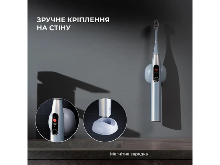 Електрична зубна щітка Oclean X Plus Pro Digital Silver (6970810556179) - изображение 6