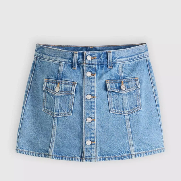 Спідниця джинсова міні літня жіноча Levi`s Button Front Skort 005NA-0000 27 Блакитна (5401187727790) - зображення 7
