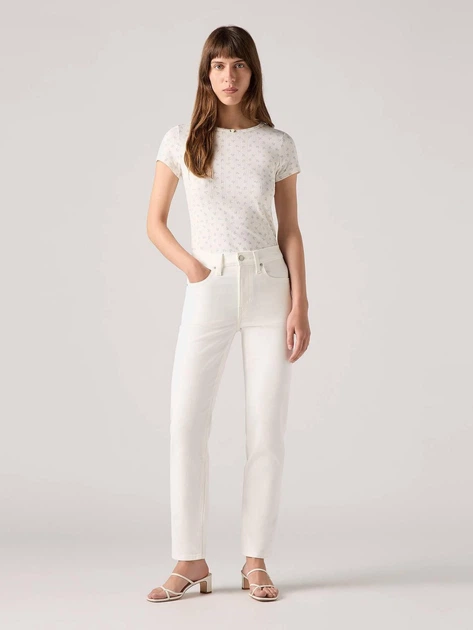 Джинси Slim Fit жіночі Levi`s 724 High Rise Straight 18883-0362 W25L30 Білі (5401157958155) - зображення 6