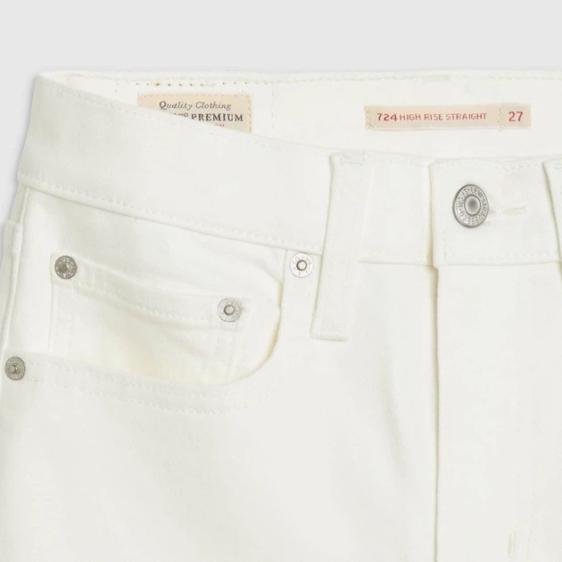 Джинси Slim Fit жіночі Levi`s 724 High Rise Straight 18883-0362 W25L30 Білі (5401157958155) - зображення 9