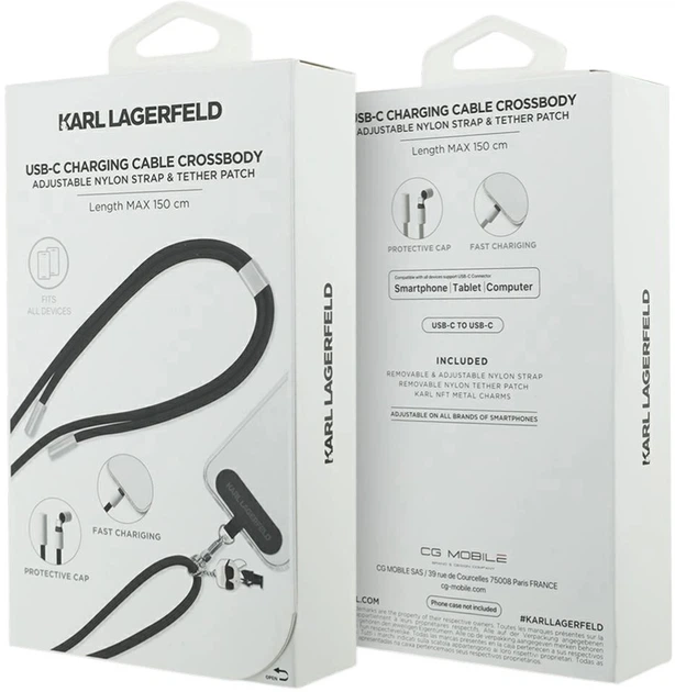 Кабель Karl Lagerfeld CBDY Ikonik Charm USB-C / USB-C Black (3666339544003) - зображення 4