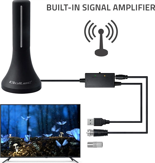 Wewnętrzna antena Qoltec TV DVB-T/T2 (5901878570655) - obraz 6