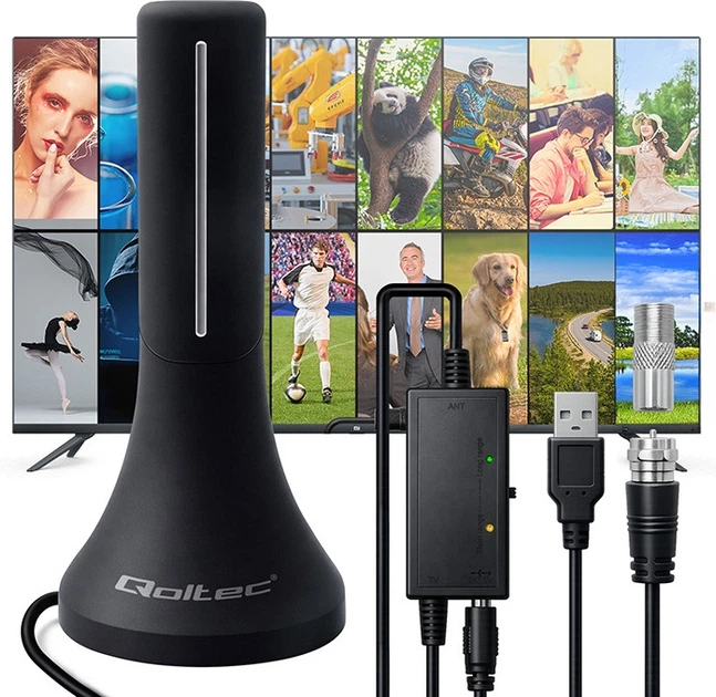 Wewnętrzna antena Qoltec TV DVB-T/T2 (5901878570655) - obraz 9