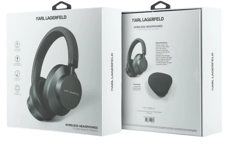 Навушники Karl Lagerfeld Saffiano Elongated Grey (3666339420918) - зображення 6