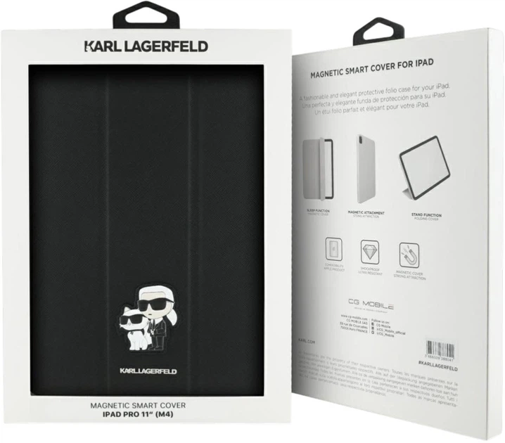 Etui z klapką Karl Lagerfeld Saffiano Magnetic Karl & Choupette do Apple iPad Pro 13" 2024 Black (3666339388034) - obraz 8