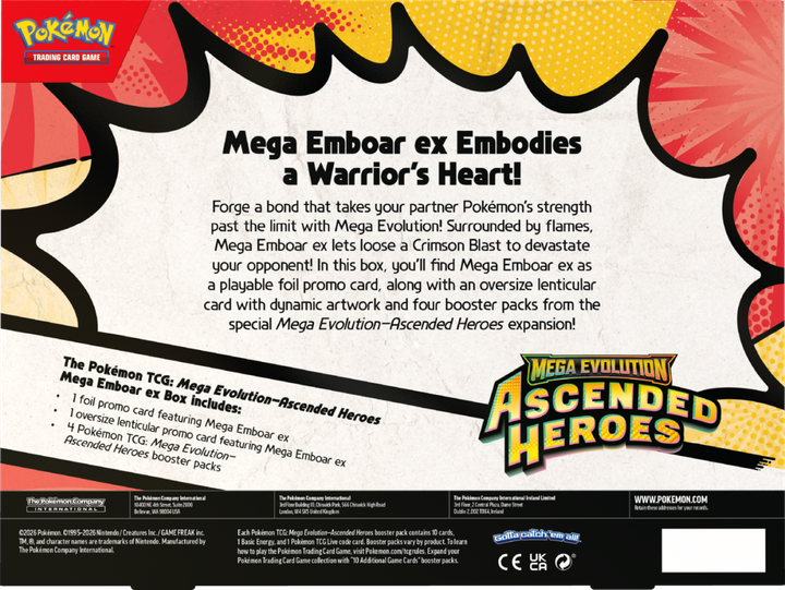 Набір карток Pokemon TCG: Mega Evolution - Ascended Heroes - Mega Emboar ex Box (196214132092) - зображення 9