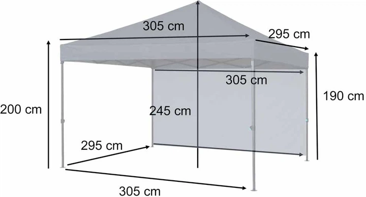 Pawilon ogrodowy KIK Luaro 3 x 3 m Czarny (5903039770447) - obraz 7