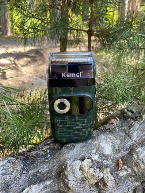 Электробритва Kemei Km-2027 роторная аккумуляторная зеленая для ухода за телом LS-476 - изображение 3