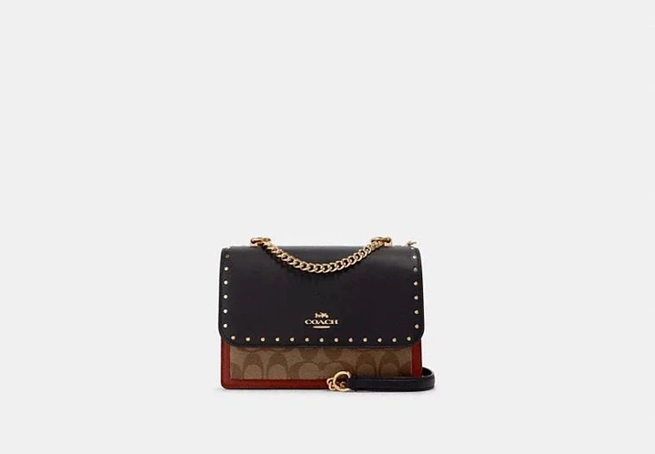 Женская сумка Coach Klare Crossbody In Signature Canvas With Rivets (Gold/Khaki Multi) - изображение 6