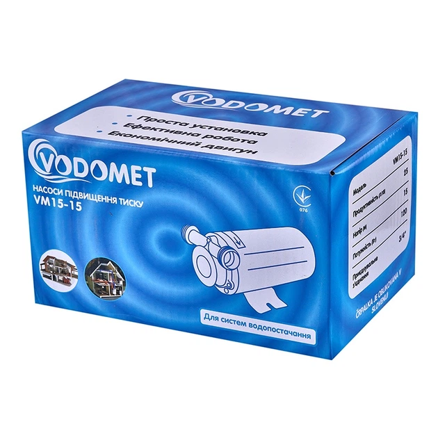 Насос повышения давления Vodomet VM15-15 Н=15М, Q=1,5кбМ, P=120Вт (корпус – нерж) (VO4206) - изображение 8