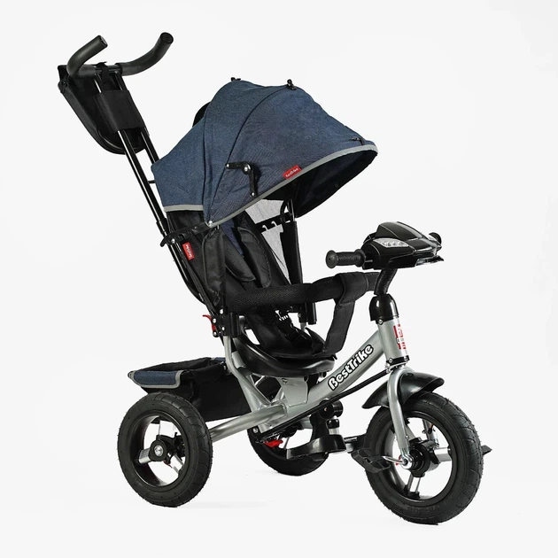 Детский трехколесный велосипед Best Trike (надувные колеса, фара с USB пультом) Синий - Фото 1 Детский трехколесный велосипед Best Trike (надувные колеса, фара с USB пультом) Синий - изображение 1