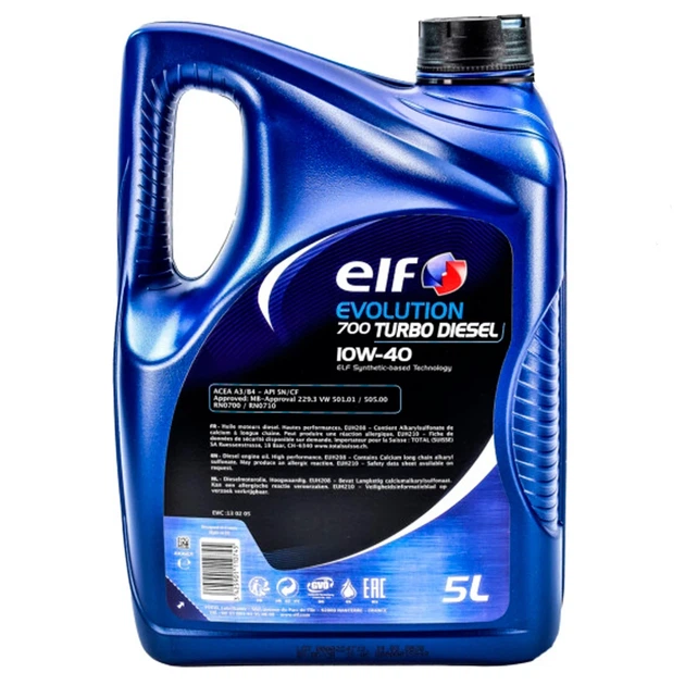 Масло моторное ELF EVOLUTION 700 TD A3/B4 SL/CF 10W-40 5 л - изображение 2