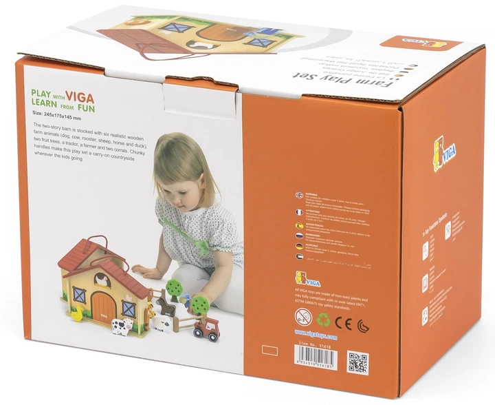 Ігровий набір Viga Дерев'яна ферма у валізі (6934510516185) - зображення 6