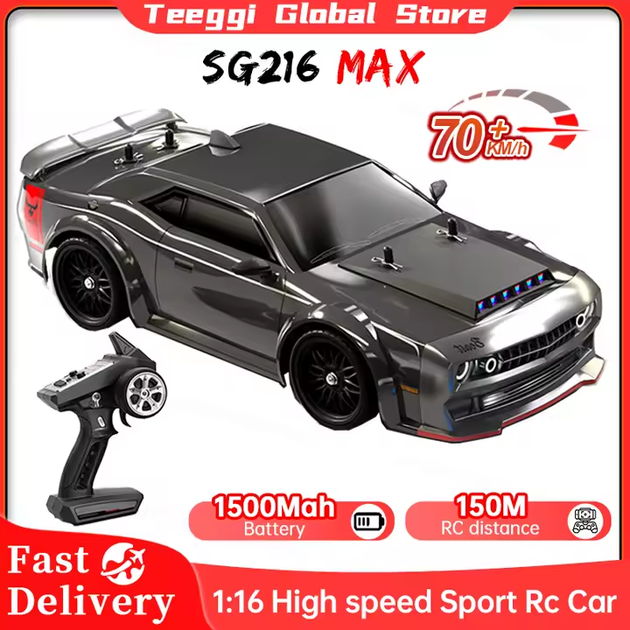 Радиоуправляемая машинка ZLL SG216 MAX 1:16 4WD, RC дрифт авто до 70 км/ч, машина на пульте, 2 комплекта шин (дрифт + стандарт) - Фото 8 Радиоуправляемая машинка ZLL SG216 MAX 1:16 4WD, RC дрифт авто до 70 км/ч, машина на пульте, 2 комплекта шин (дрифт + стандарт) - изображение 8