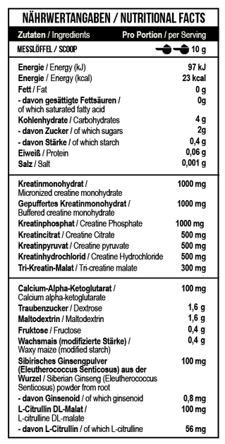 Креатин MST Creatine Kick, креатин кик 7в1 зеленое яблоко, 50 порций 500 грамм - изображение 3