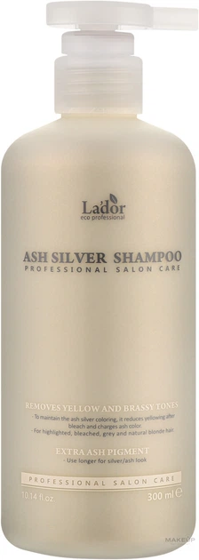 Зволожувальний відтінковий шампунь для світлого волосся La'dor Ash Silver Shampoo 300ml - Фото 7 Зволожувальний відтінковий шампунь для світлого волосся La'dor Ash Silver Shampoo 300ml - зображення 7