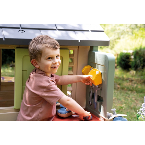 Ігровий будиночок Smoby Life "Садова майстерня" зі верстатом, інструментами та аксесуарами 145х110х127 см, 2+ (7600810742) - зображення 3