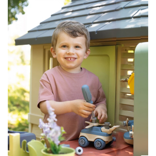 Ігровий будиночок Smoby Life "Садова майстерня" зі верстатом, інструментами та аксесуарами 145х110х127 см, 2+ (7600810742) - зображення 4