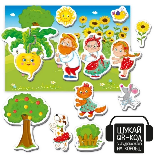 Дитяча розвиваюча гра "Магнітний театр Ріпка" Vladi Toys VT3206-40, 15 магнітів, з аудіоказкою - изображение 2