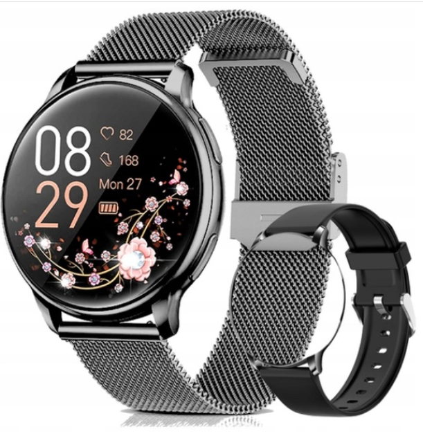 Женские смарт-часы Smart G35 Black умные с двумя ремешками и функцией ответа на звонки - Фото 1 Женские смарт-часы Smart G35 Black умные с двумя ремешками и функцией ответа на звонки - изображение 1