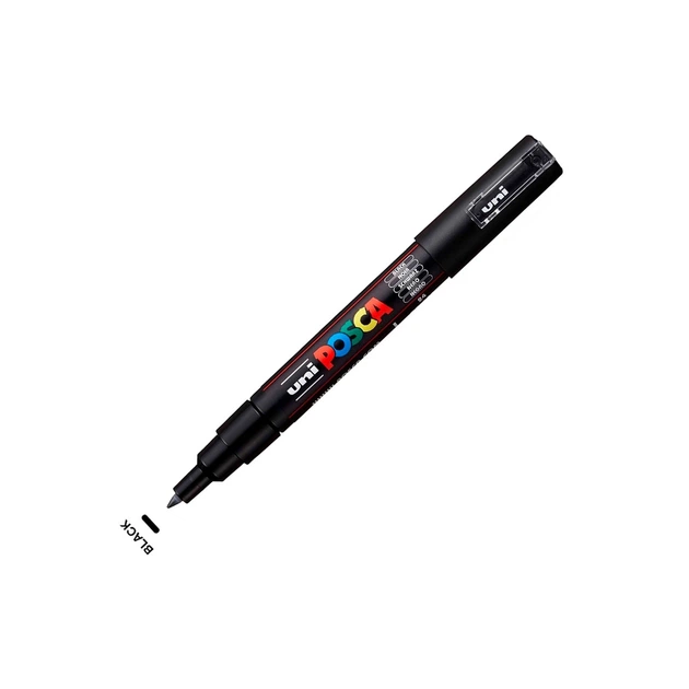 Маркер UNI Posca PC- 1MR 0.7 мм Черный (PC-1M BLACK(N)) - изображение 2